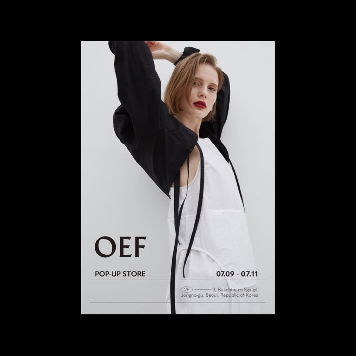 Pop-up poster, black and white