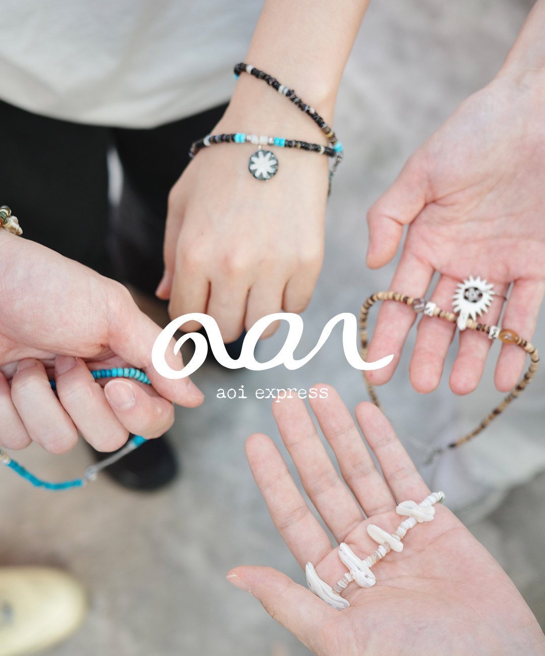 Brand key visual, hands and pieces